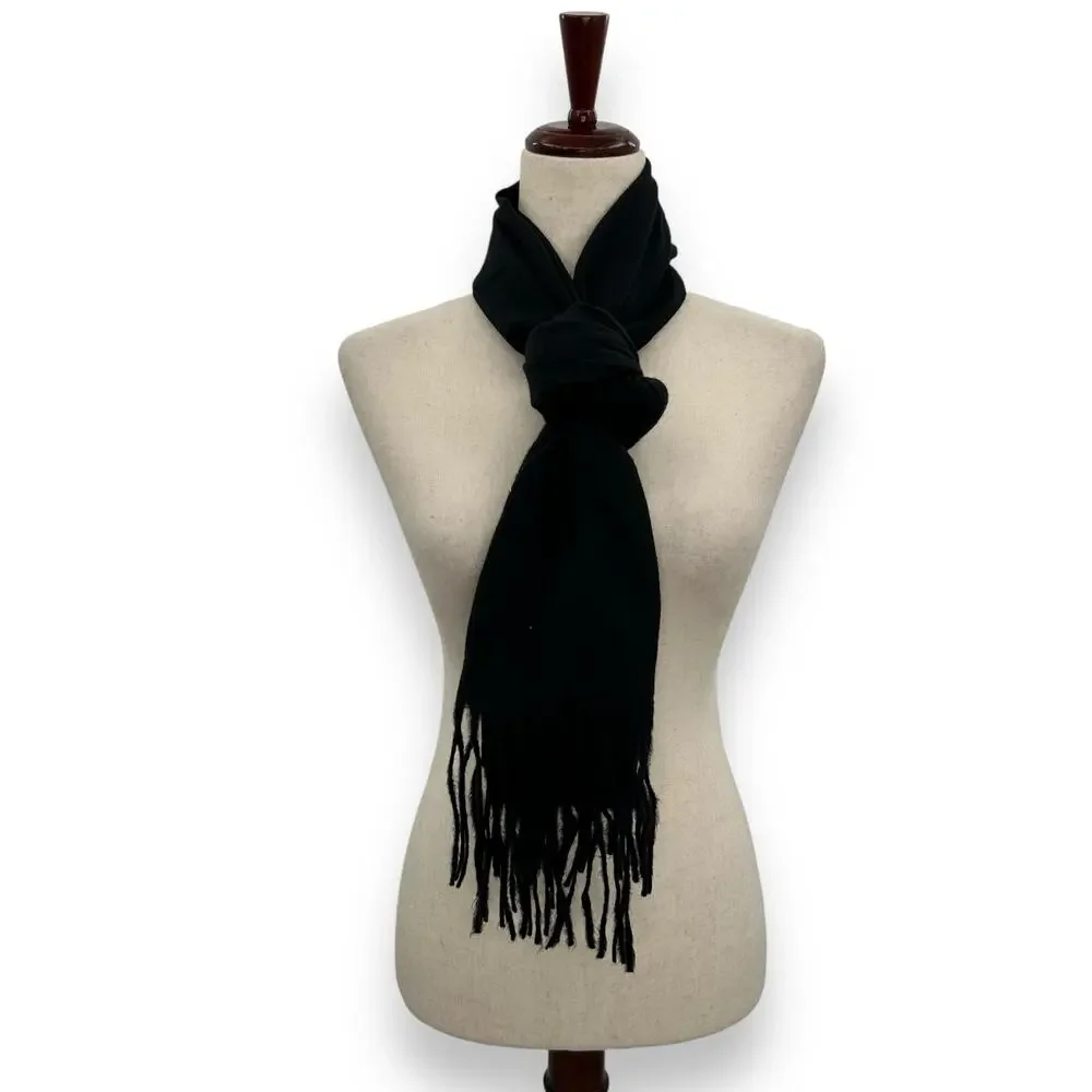 NEW Macy's Unisex Style & Co Black Fringe Scarf Classic Winter Quiet Luxury NWT